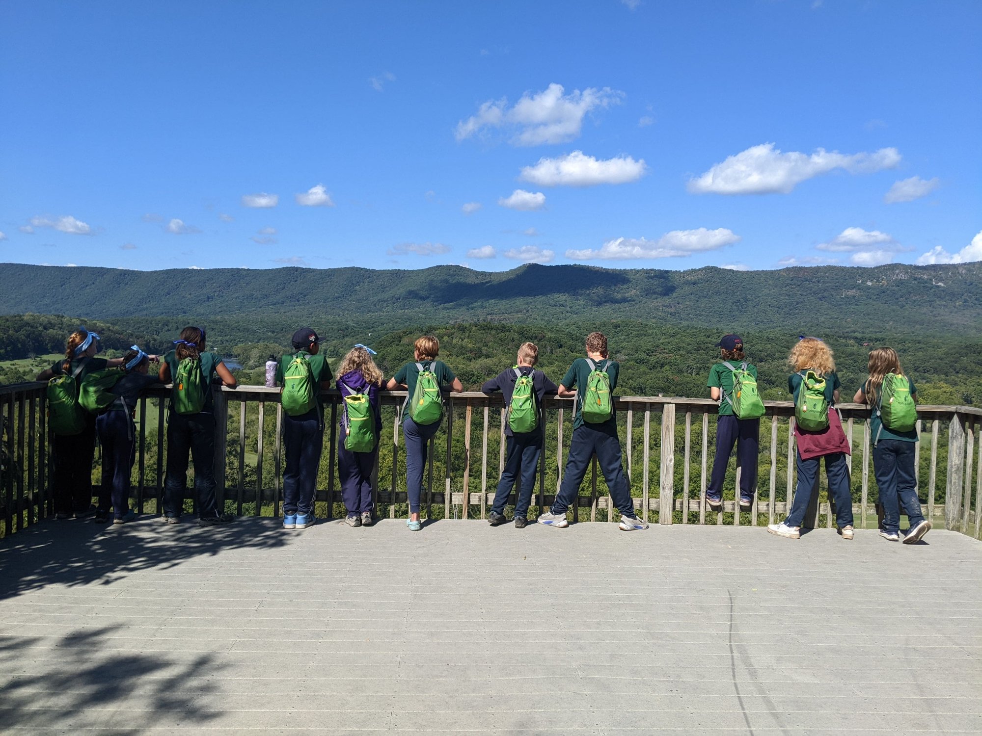 students at the Shenandoah National Park